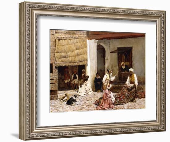 A Rug Bazaar, Tangier, 1878-Edwin Lord Weeks-Framed Giclee Print