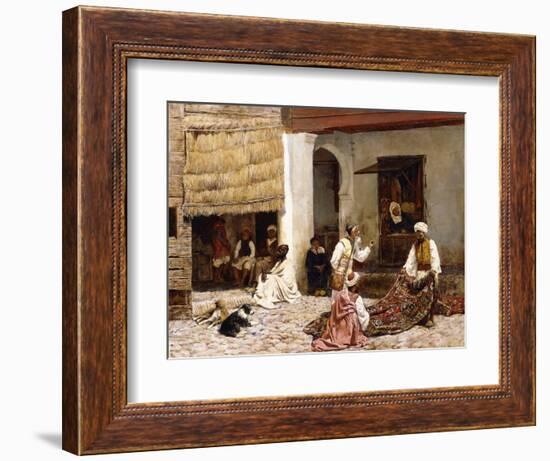 A Rug Bazaar, Tangier, 1878-Edwin Lord Weeks-Framed Giclee Print