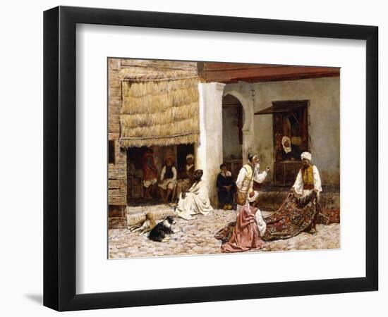 A Rug Bazaar, Tangier, 1878-Edwin Lord Weeks-Framed Giclee Print