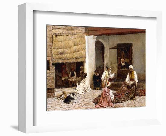 A Rug Bazaar, Tangier, 1878-Edwin Lord Weeks-Framed Giclee Print