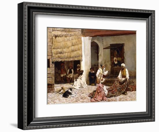 A Rug Bazaar, Tangier, 1878-Edwin Lord Weeks-Framed Giclee Print