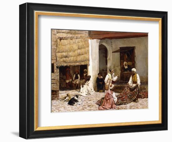 A Rug Bazaar, Tangier, 1878-Edwin Lord Weeks-Framed Giclee Print