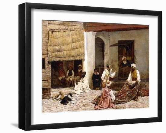 A Rug Bazaar, Tangier, 1878-Edwin Lord Weeks-Framed Giclee Print