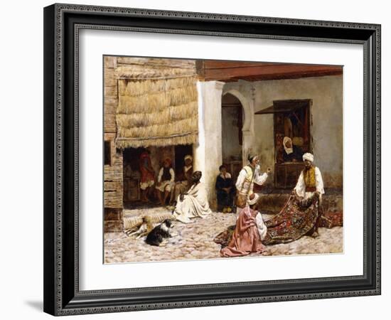 A Rug Bazaar, Tangier, 1878-Edwin Lord Weeks-Framed Giclee Print