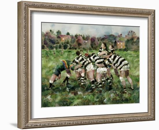 A Rugby Match, 1989-Gareth Lloyd Ball-Framed Giclee Print