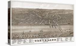 Bird’s Eye View of Cleveland, Ohio, 1877-A^ Ruger-Stretched Canvas