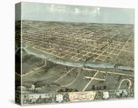 Bird’s Eye View of Louisville, Kentucky, 1876-A^ Ruger-Framed Art Print