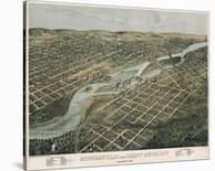 Bird’s Eye View of Iowa City, Iowa, 1868-A^ Ruger-Stretched Canvas