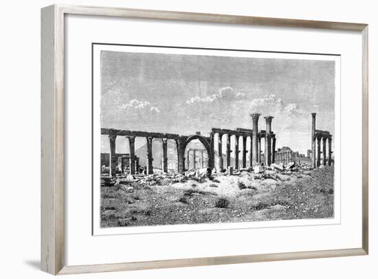 A Ruined Colonnade at Palmyra (Tadmu), Syria, 1895-null-Framed Giclee Print