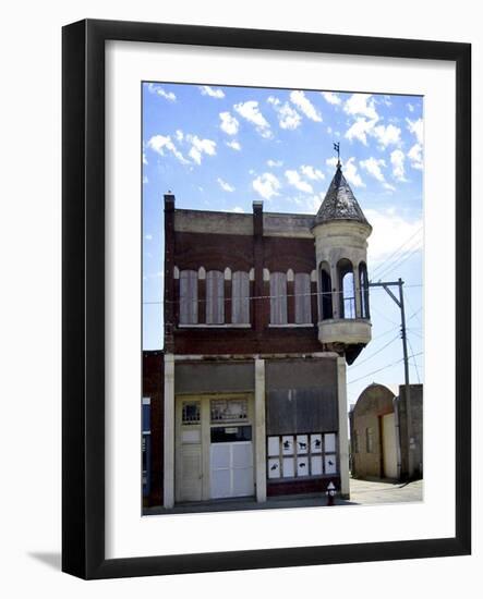 A Run-Down Historic Building in Ellsworth, Kan-null-Framed Photographic Print