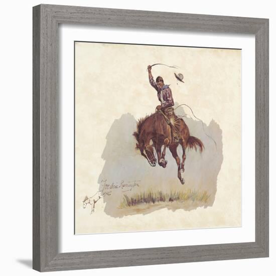 A Running Bucker-Frederic Sackrider Remington-Framed Giclee Print