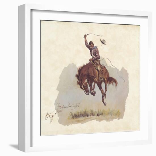 A Running Bucker-Frederic Sackrider Remington-Framed Giclee Print