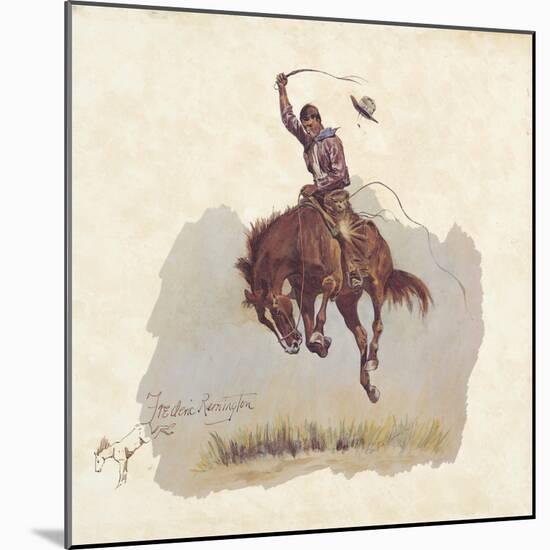 A Running Bucker-Frederic Sackrider Remington-Mounted Giclee Print