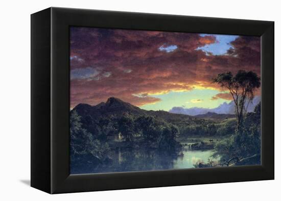 A Rural Home-Frederic Edwin Church-Framed Stretched Canvas