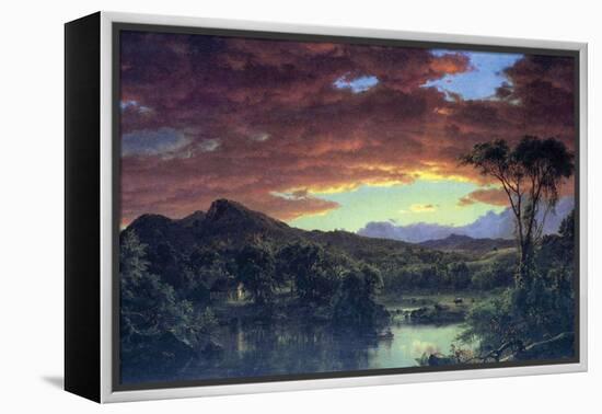 A Rural Home-Frederic Edwin Church-Framed Stretched Canvas