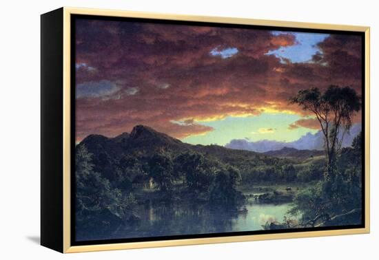 A Rural Home-Frederic Edwin Church-Framed Stretched Canvas