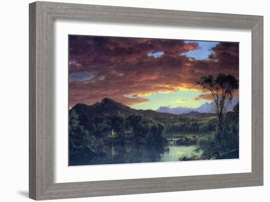 A Rural Home-Frederic Edwin Church-Framed Art Print