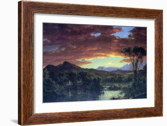 A Rural Home-Frederic Edwin Church-Framed Art Print