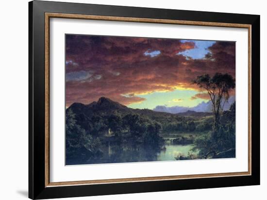 A Rural Home-Frederic Edwin Church-Framed Art Print