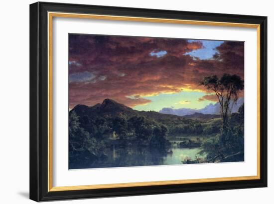 A Rural Home-Frederic Edwin Church-Framed Art Print