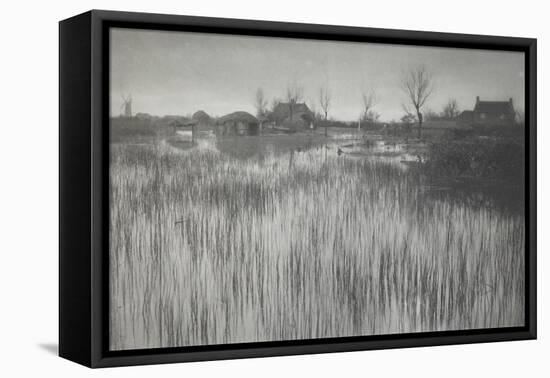 A Rushy Shore, 1886 (Platinum Print)-Peter Henry Emerson-Framed Premier Image Canvas