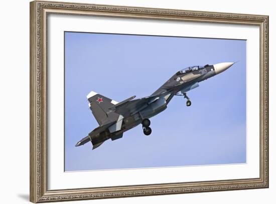 A Russian Navy Su-30Sm in Flight over Russia-Stocktrek Images-Framed Photographic Print