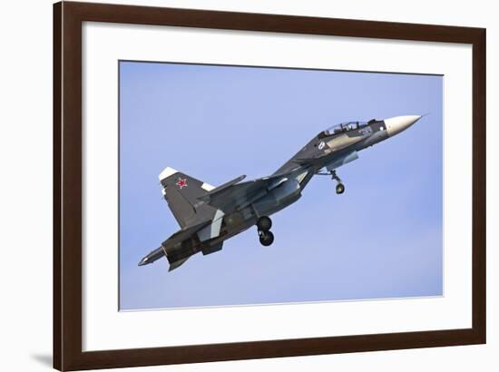 A Russian Navy Su-30Sm in Flight over Russia-Stocktrek Images-Framed Photographic Print