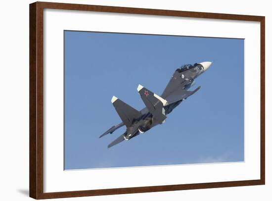 A Russian Navy Su-30Sm in Flight over Russia-Stocktrek Images-Framed Photographic Print
