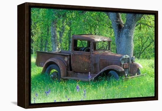 A Rusting 1931 Ford Pickup Truck Sitting in a Field under an Oak Tree-John Alves-Framed Premier Image Canvas