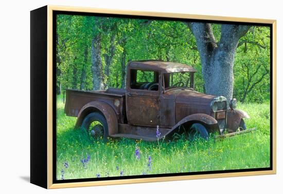 A Rusting 1931 Ford Pickup Truck Sitting in a Field under an Oak Tree-John Alves-Framed Premier Image Canvas