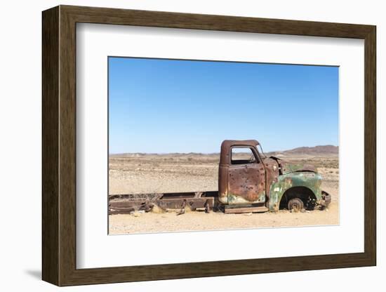 A Rusty Abandoned Car in the Desert Near Aus in Southern Namibia, Africa-Alex Treadway-Framed Photographic Print