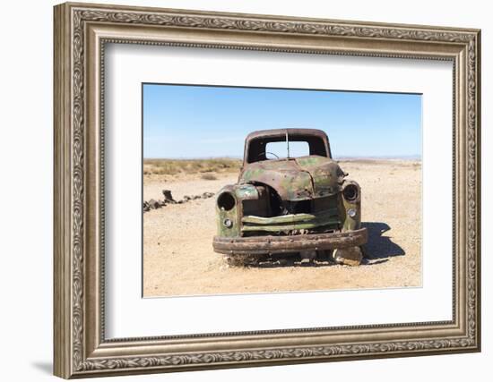 A Rusty Abandoned Car in the Desert Near Aus in Southern Namibia, Africa-Alex Treadway-Framed Photographic Print