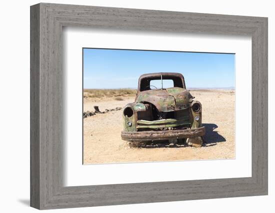 A Rusty Abandoned Car in the Desert Near Aus in Southern Namibia, Africa-Alex Treadway-Framed Photographic Print