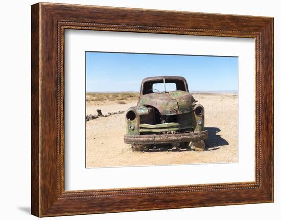 A Rusty Abandoned Car in the Desert Near Aus in Southern Namibia, Africa-Alex Treadway-Framed Photographic Print