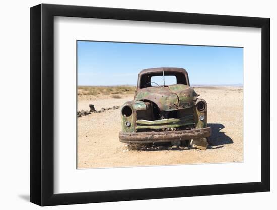 A Rusty Abandoned Car in the Desert Near Aus in Southern Namibia, Africa-Alex Treadway-Framed Photographic Print