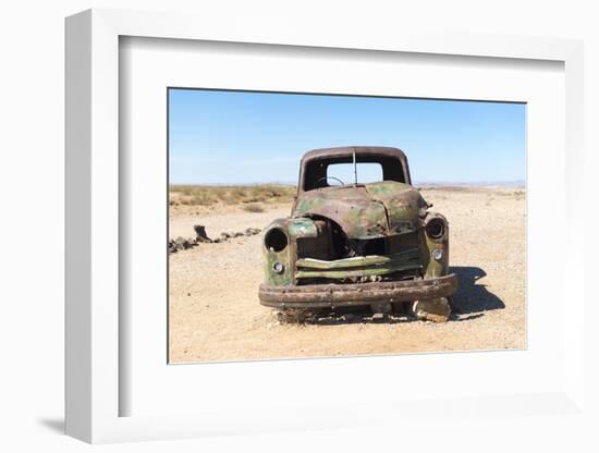 A Rusty Abandoned Car in the Desert Near Aus in Southern Namibia, Africa-Alex Treadway-Framed Photographic Print