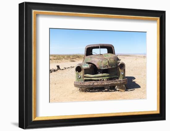 A Rusty Abandoned Car in the Desert Near Aus in Southern Namibia, Africa-Alex Treadway-Framed Photographic Print