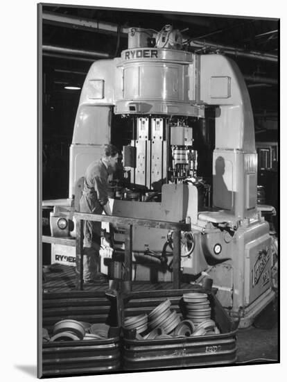 A Ryder Disc Brake Pad Machine in Action in a Car Factory. Photograph by Heinz Zinram-Heinz Zinram-Mounted Photographic Print