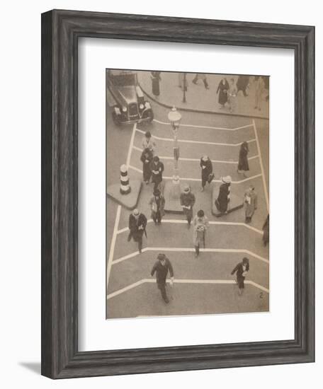 'A Safety Lane opposite Charing Cross Station', c1934, (1935)-Unknown-Framed Photographic Print