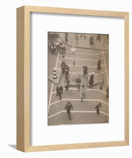 'A Safety Lane opposite Charing Cross Station', c1934, (1935)-Unknown-Framed Photographic Print