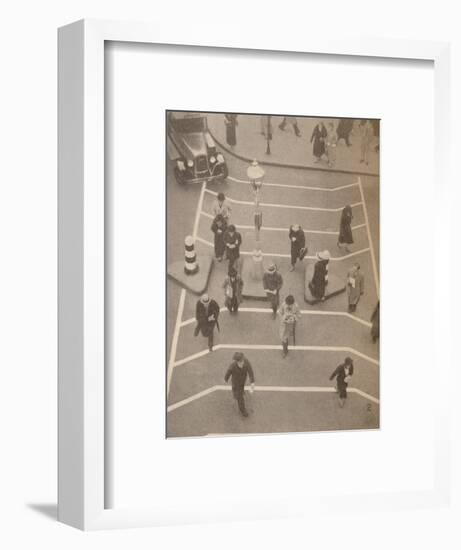 'A Safety Lane opposite Charing Cross Station', c1934, (1935)-Unknown-Framed Photographic Print