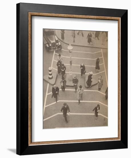 'A Safety Lane opposite Charing Cross Station', c1934, (1935)-Unknown-Framed Photographic Print