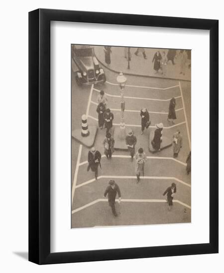 'A Safety Lane opposite Charing Cross Station', c1934, (1935)-Unknown-Framed Photographic Print