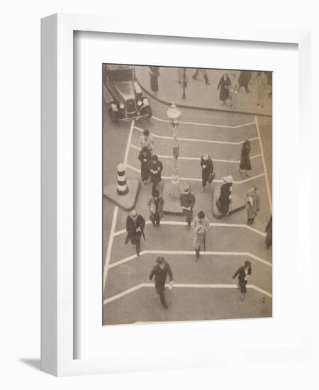 'A Safety Lane opposite Charing Cross Station', c1934, (1935)-Unknown-Framed Photographic Print