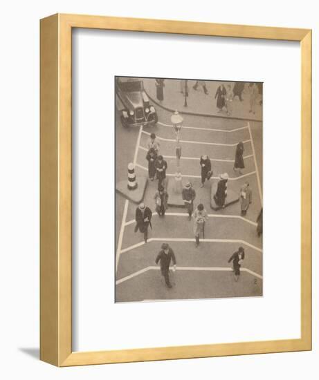 'A Safety Lane opposite Charing Cross Station', c1934, (1935)-Unknown-Framed Photographic Print