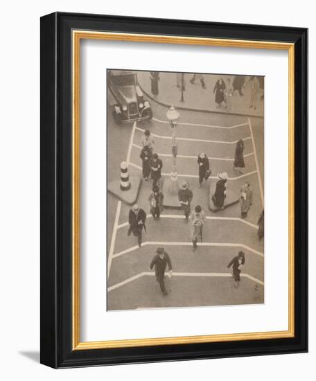 'A Safety Lane opposite Charing Cross Station', c1934, (1935)-Unknown-Framed Photographic Print