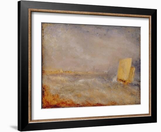 A Sailing Boat off Deal, C.1835 (Oil on Millboard)-Joseph Mallord William Turner-Framed Giclee Print