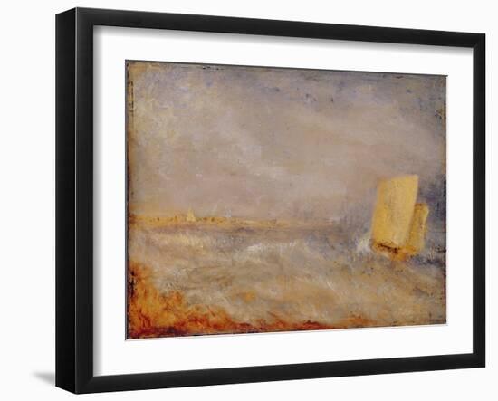A Sailing Boat off Deal, C.1835 (Oil on Millboard)-Joseph Mallord William Turner-Framed Giclee Print