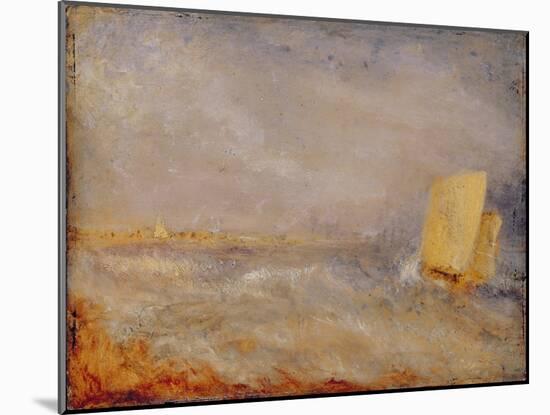 A Sailing Boat off Deal, C.1835 (Oil on Millboard)-Joseph Mallord William Turner-Mounted Giclee Print