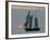 A Sailing Ship Sails During Sunset Towards the Harbor of Bremerhaven-null-Framed Photographic Print